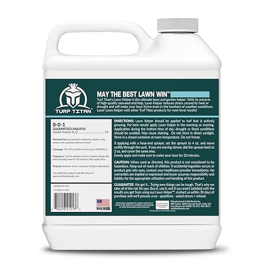 Turf Titan Lawn Kelper – Lawn & Plant Fertilizer - Liquid Fertilizer with Seaweed Kelp Extract for Lush, Greener Grass - Non-Toxic Seaweed Fertilizer