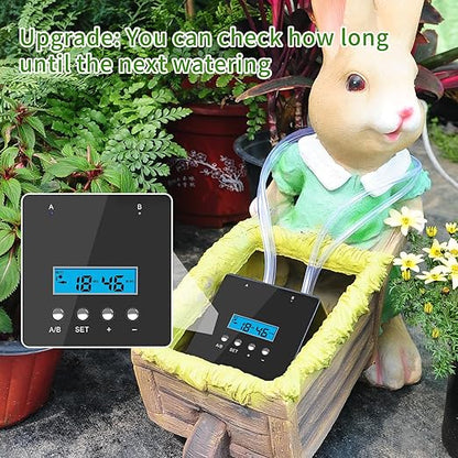 Automatic Watering System for Potted Plants | Indoor Plant Waterer with 30-Day Timer, Dual Self-Priming Pumps, Drip Irrigation Kit for 20 Plants