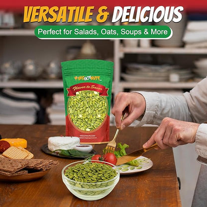 We Got Nuts Pumpkin Seeds Healthy Snacks 4 Lbs (64oz) Bag | Raw Pepitas No Preservatives Added, Non-GMO, 100% Natural With No Shell | For Baking, Salad Toppings, Cereal, Roasting | Low Calorie Nuts,