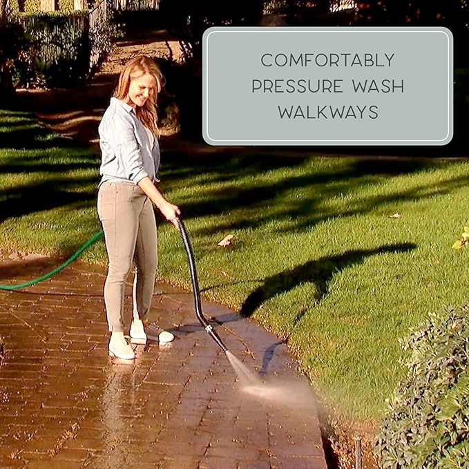 Bernini FlexEnd Garden Wand, Flexible Hose Sprayer with Fireman Nozzle for Versatile Watering and Cleaning - 31" Reach, Forest