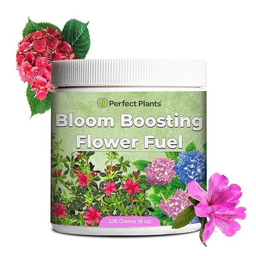Advanced Bloom Booster Flower Fuel by Perfect Plants | Water Soluble & High Nutrient Fertilizer for Beautiful Flowers and Fruit Such as Rose, Blueberry, Plumeria, and Hydrangea (226 Grams)
