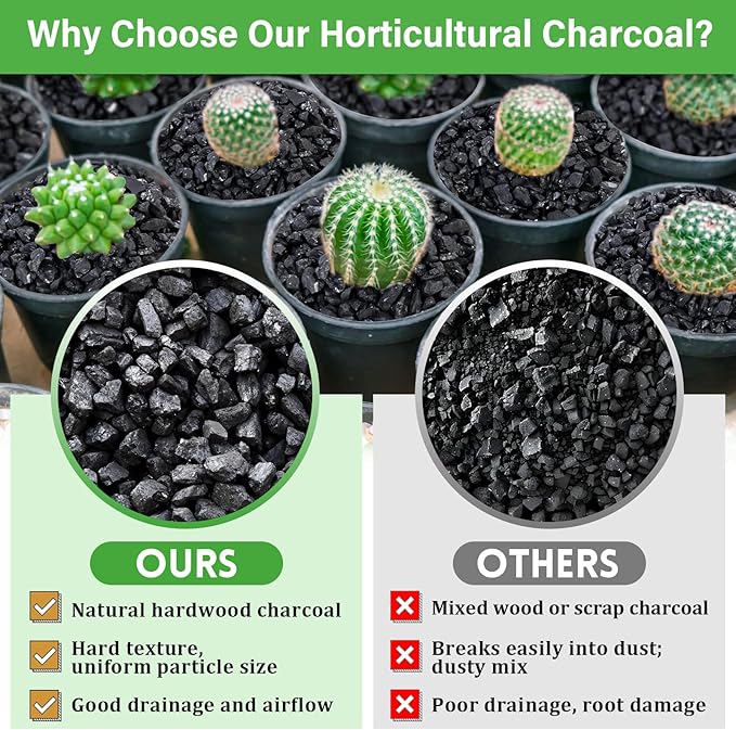 Legigo 12QT All Natural Horticultural Charcoal- Activated Hardwood Plant Charcoal for Soil Amendment, Conditioning Bonsai Soil, Succulent, Terrarium Supplies, Indoor Plant Potting Soil