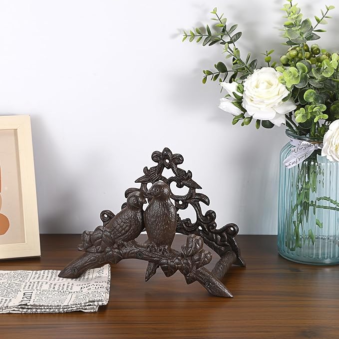 OwnMy Cast Iron Garden Hose Holder Heavy Duty Wall Mount Water Hose Reels Holder, Decorative Water Hose Hanger Garden Hose Storage Organizer Rack for Outdoor Lawn Yard, 10"L x 4.7"W x 6.5"H