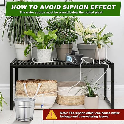 Automatic Plant Waterer Indoor: Drip Irrigation System with Large Display, Easy Programming, Vacation Plant Watering Devices for 15 Potted Plants, New Upgraded Christmas Tree Watering System