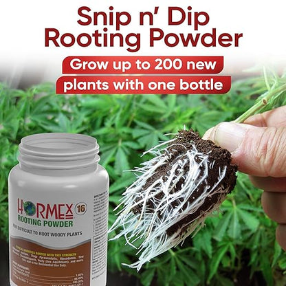 Hormex Rooting Powder #16, Grow Cubes & Shears Combo - Rooting Hormone for Difficult Hardwood Plants, Tree Cuttings | Root Starter Cubes for Cloning Plants | Precision Straight-Blade Shears (50 Plugs)