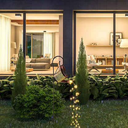 Honoson Watering Can with Lights Outdoor Garden Fairy Decor Water Can Solar Hanging Lantern Landscape Sprinkle Waterproof Twinkle LED Decorative Gift for Yard Lawn Patio Pathway(Classic Style)