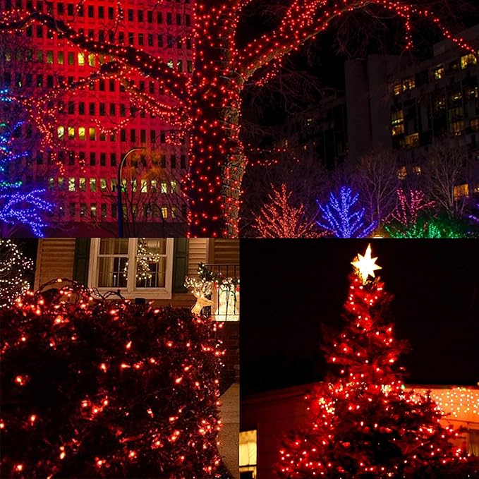 Christmas String Lights, 150 Count 33 FT Incandescent Mini Green Wire Valentines Fairy Light, 120V UL Certified Connectable Xmas Tree Lights for Patio, Holiday, Party, Outdoor Indoor Decoration, Red