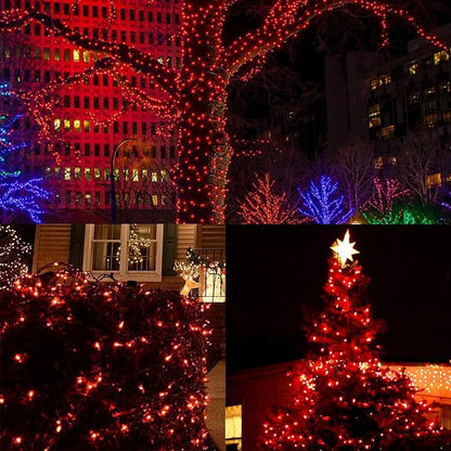 Christmas String Lights, 150 Count 33 FT Incandescent Mini Green Wire Valentines Fairy Light, 120V UL Certified Connectable Xmas Tree Lights for Patio, Holiday, Party, Outdoor Indoor Decoration, Red