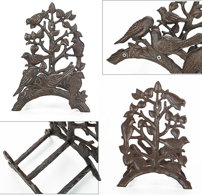 Sungmor Heavy Duty Cast Iron Hose Holder,Garden & Yard Decorative Birds Wall Mounted Hose Butler,Water Pipe Holds,Rack,Hanger,Antique Wall Decorations
