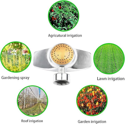 Metal Circular Spot Sprinkler 1PCS, Uranshin 360 Degree Sprinkler Head for Hose, Small Garden Sprinklers up to 30ft Coverage Area, Lawn Sprinklers for Small Area Yard Garden Watering (1, Yellow)