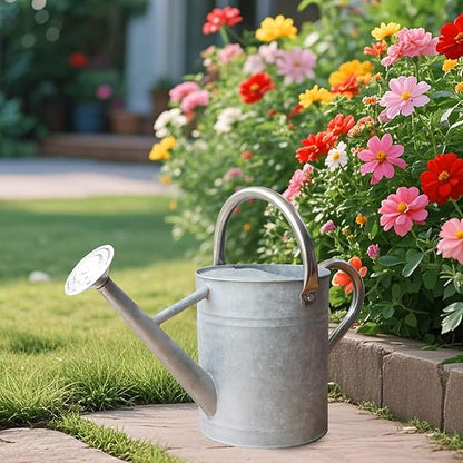 Metal Watering Can for Outdoor and Indoor Plants, Watering Can Decor, 1 Gallon (Zinc Stainless Steel Handle)