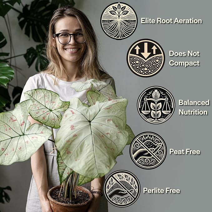 Craft Aroid Potting Mix- Elite Organic Alocasia, Philodendron, Monstera Soil Mix, Chunky, Well Draining Potting Soil for Indoor Plants, All Tropical Plants & Houseplants, Sustainable & Peat Free 8QT