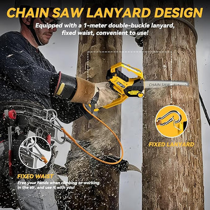 Mini Chainsaw for Dewalt 20V Max Battery, 8-Inch and 6-Inch 2-IN-1 Cordless Electric Chain saw with Brushless Motor and Auto-Oiler, 800W Hand Mini Chainsaw for Tree Pruning Wood Cutting(No Battery)