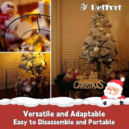 Garden Fence Panels, 17 in (High) x 20 ft (Long) Flower Bed Fencing for Small Animal Barrier, 19 Pcs Metal Decorative Fences Border with Hooks