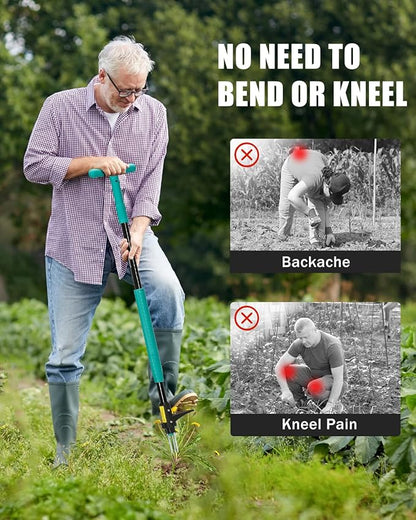 Breeze Touch 39" Weed Pulling Tool, 3-Claw Detachable Weed Puller Tool with Long Handle, Heavy Duty Stand Up Weeder Weeding Tool for Lawn, Yard, Garden, Crabgrass, Dandelion Picker, Weed Remover
