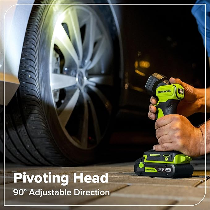 GREENWORKS 24V (8-TOOL) Combo (Drill, Impact Driver, Circular Saw, Reciprocating Saw, Jigsaw, Multi-Tool, Sander, Flashlight), 4.0Ah + (2) 2.0Ah (Power Bank) Batteries, (2) Cables, 65W Rapid Charger