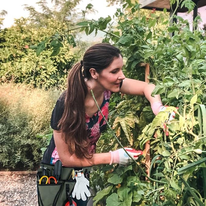 KUNN Garden Tool Belt,Durable Adjustable Tool Belt Waist Pouch with 4 Pocket for Women Men Gardeners Florist Army Green