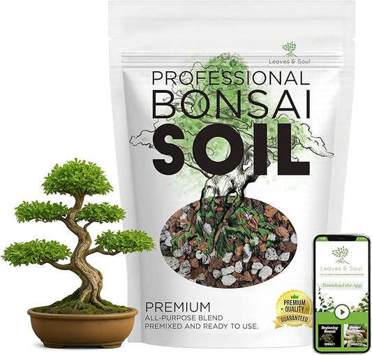 Large Bonsai Soil Premium All Purpose Blend | Pre-Mixed Ready to Use for Plant Support and Fast Drainage | Lava, Limestone Pearock, Calcined Clay and Pinebark | Extra Large 8.2 Quarts | Made in USA