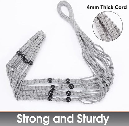 2 Pack 43 Inches Macrame Planter Hanger Large for 12 inch Pot + Swag Hook (Extra Long & Big) | Large Hanging Planter for Indoor Plants | No Tassel, Cotton Rope, No Pot/Plant Included