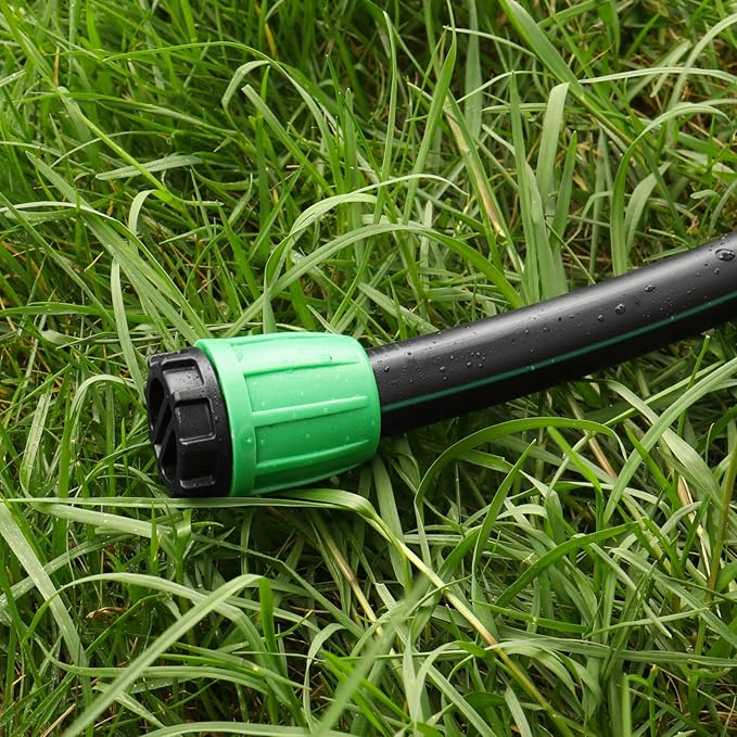 Drip Irrigation Fittings for 1/2 Inch Drip Tubing (1/2" ID x 0.65" OD), 12 Pieces 1/2'' Drip Line End Caps Anti-drop Locked Nut Barbed End Plug Connectors, Garden Irrigation Parts for Drip Hose