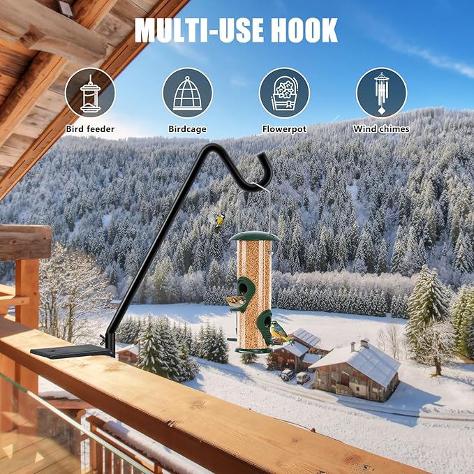 FEED GARDEN 2 Pack 14 Inch Deck Hook, Deck Bird Feeder Hanger, Applicable Deck Thickness 1 Inch-3 Inch