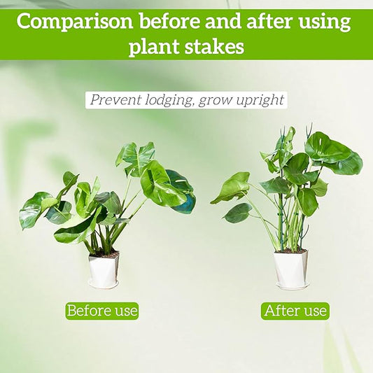 Adjustable Plant Support Stakes,Stackable Plant Support Pole with Garden Ties and Clips, Suitable for Monstera,Climbing Plants and Indoor Outdoor Plants (5 Pack)