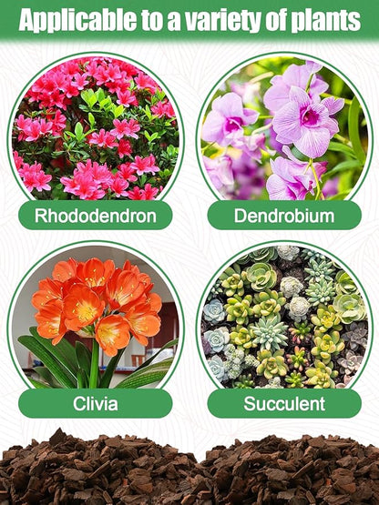 4qt New Zealand Orchid Bark, 1/2-3/4in Sun-Dried Medium Organic Pine Wood Chip Potting Barks, Orchids Mix Plant Compost Mulch for Promoting Root Development