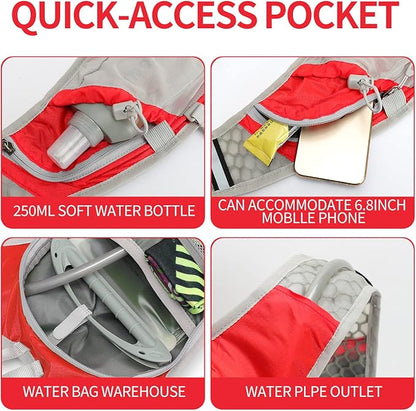 Hydration Pack Backpack, Lightweight Water Backpack with 2L Leakproof Hydration Bladder Daypack for Men Women,Running Hydration Vest for Outdoor Trail