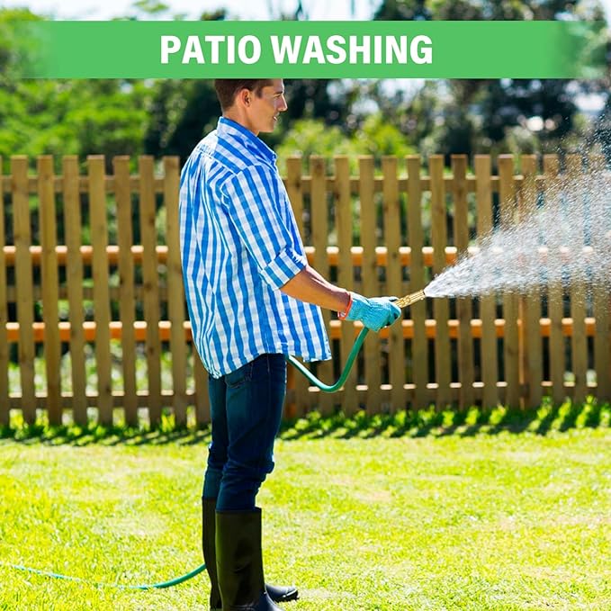 Garden Hose Nozzle with Adjustable Twist, High Pressure Hose Nozzle with Solid Brass, Jet Sweeper Nozzle Water Hose Sprayer Nozzle for Garden