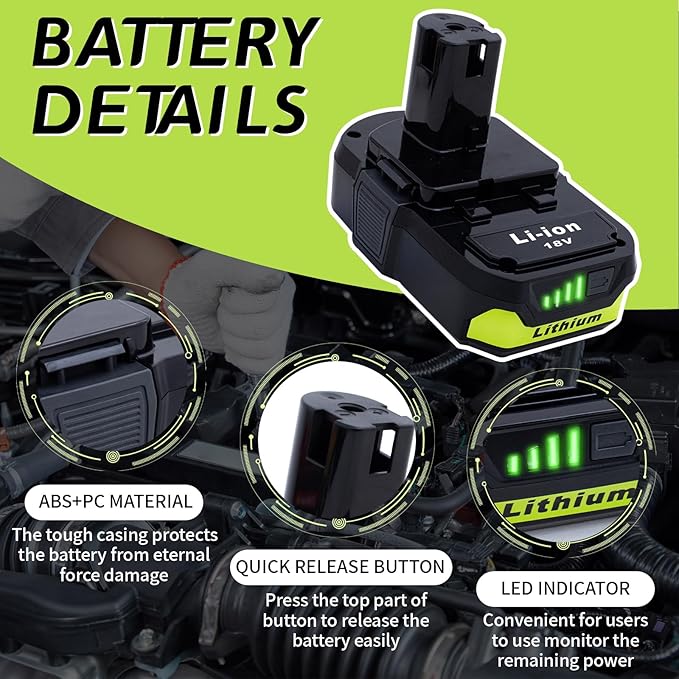 1 Pack 3.0 18V Battery Replacement for Ryobi 18V Battery Compatible with Ryobi 18V Tools – Extended Power and Reliability