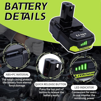 1 Pack 3.0 18V Battery Replacement for Ryobi 18V Battery Compatible with Ryobi 18V Tools – Extended Power and Reliability