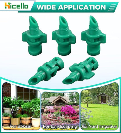 250PCS 180 Degree Misting Nozzle Irrigation, Sprinklers Sprayer for Garden Irrigation System, Micro Sprayer Refraction Automizing Drippers