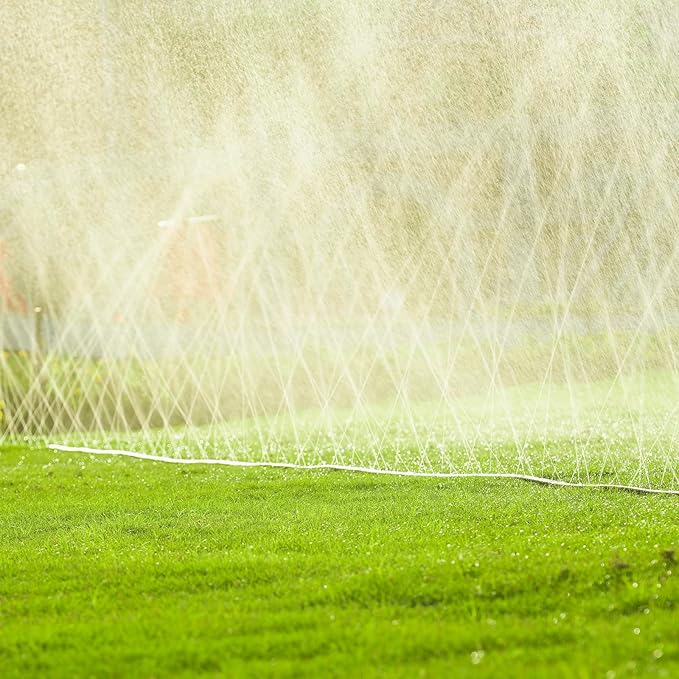 LINEX Sprinkler Soaker Hose 30 ft 2 pack for Garden, Watering Hose with Holes, High-Efficiency Sprinklers System for Lawn and Garden with Staples