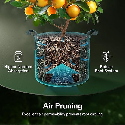 VIVOSUN 4-Pack FlexFeed Self-Watering Pots with Grow Bags, Auto Irrigation Fabric Pot Base with Water Meter & Maintenance Window, for Use Indoors/Outdoors in Grow Tents, Greenhouses, Gardens