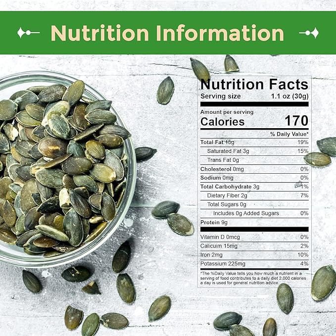 Sincerely Nuts - Raw Unsalted Shelled Pepitas Pumpkin Seeds | Healthy Antioxidant All Natural Snack Food or Toppings | Vegan, Kosher, Gluten Free Food | High in Protein 1(LB) Bag