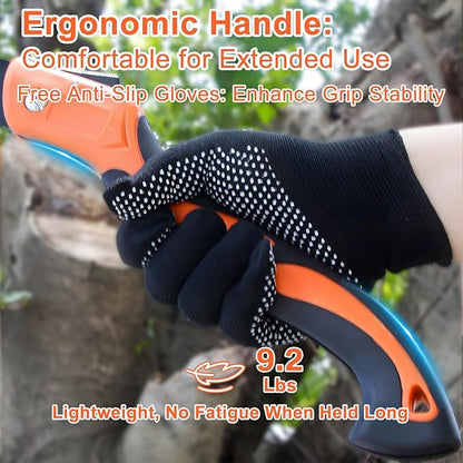 10 Inch Heavy Duty Folding Pruning Saw, SK5 Curved Blade with Triple-Cut Razor Teeth, Hand Saw for Tree Cutting, Camping, Gardening, Hiking, Landscaping & Branch Trimming