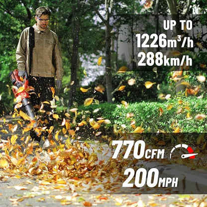 58V Cordless Leaf Blower, Power Variable-Speed, Brushless, 770 CFM, Electric Leaf Blower with 4Ah Battery and 5A Charger for Lawn Care, Yard, Outside(KDLB58211BDM)