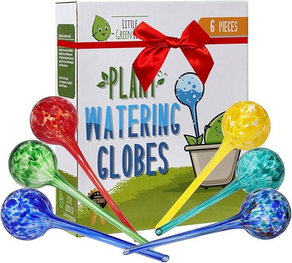 LGL Plant Watering Globes - Automatic Self Watering Globes. Decorative Self Watering Planter Inserts. Self Watering Spikes to Support Plant Health. 6 Pack x 350ml
