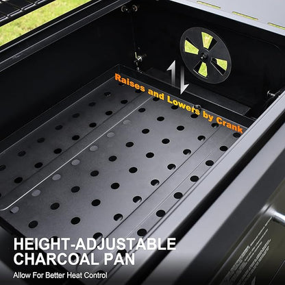 Brand-Man Propane Gas and Charcoal Grill Combo, Dual Fuel BBQ Combo Grill with Stainless Steel Dual Lids & 2 Side Shelves for Outdoor Kitchen & Backyard Barbecue Cooking