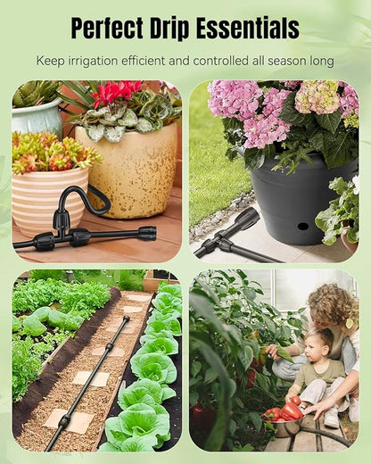 Pawfly 10 Pcs 1/2" Irrigation End Cap for 1/2" Irrigation Tubing (1/2" ID x 0.64" OD), 1/2" Drip Irrigation Fittings with Lock Nuts, Barbed Drip Tubing Connectors for Garden Irrigation System