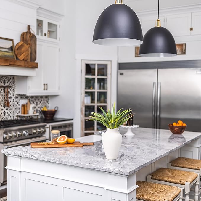 Vase and Succulents White Textured Ceramic Vase 10.5 Inch with Aloe Plant 19 Inch Minimalist Vases for Centerpieces Home Decor with Faux Aloevera Leaf Agave Plant in Decorative for Entryway Decor