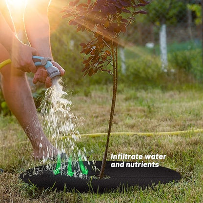 20.47 Inch Non-Woven Tree Mulch Ring 8 Pack, Weed Barrier Mat,Degradable Tree Mulch Used to inhibit Weed Growth and Landscape Weed Control Plant Root Protection