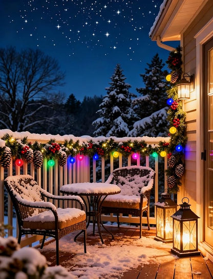 50Ft Outdoor Frosted Multicolor Lights, LED G40 Globe Patio String Lights with 25 0.6W Ceramic Colorful Bulbs(2 Spare), Outside Christmas Lights for Holiday Party Backyard Christmas