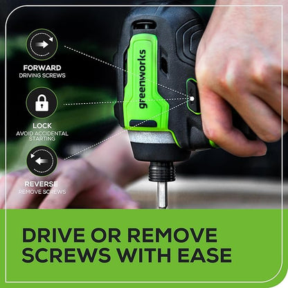 Greenworks 24V Brushless 1950 in./lbs Impact Driver, 1/4-inch Hex Variable Speed, Tool Only