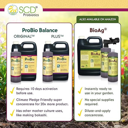 SCD Probiotics ProBio Balance Plus - Make 20X More Soil Conditioner - Super Concentrate Of Effective Beneficial Microorganisms + PNSB Phototrophs - OMRI Listed for Organic Farm Lawn & Garden (1 Liter)