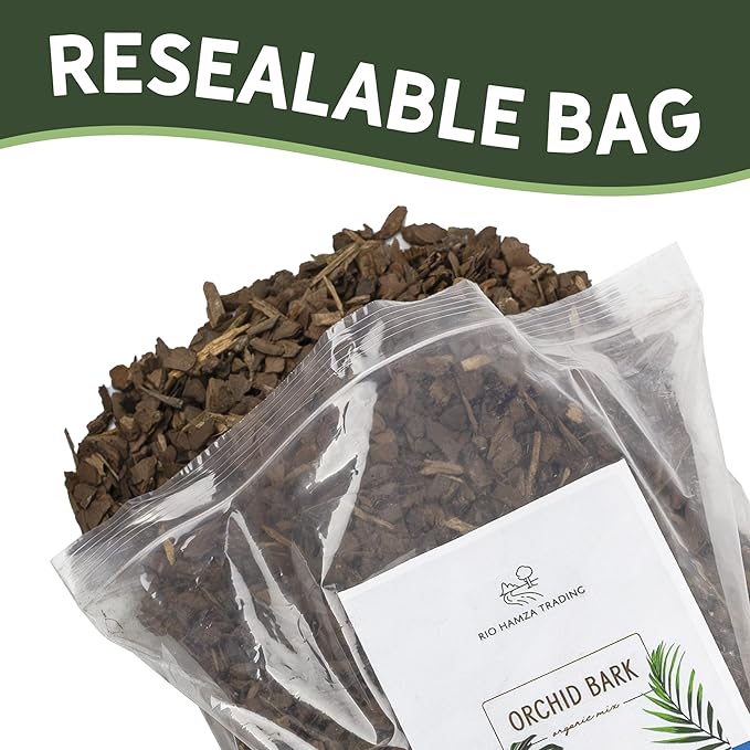 100% Organic Material All Natural Orchid Bark (4 Quarts), USA Sourced and Produced Orchid Bark Potting Mix, Orchid Potting Bark Bulk