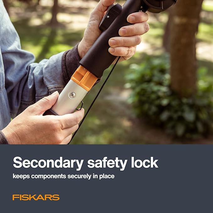 Fiskars XtendControl Extendable Tree Pruner (16 ft), Adjustable Branch Trimmer with 15" X3 Double-Hooked Saw, 4-8 ft Extension Pole, and Secure Locking System for Precision Cutting
