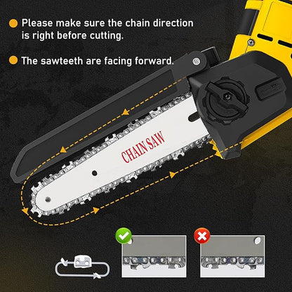 2-in-1 Cordless 6 Inch Pole Saw, Brushless Pole Chainsaws Compatible with Dewalt 20V MAX Battery (No Battery), with 8.5 FT MAX Extension Pole for Tree Branches Pruning, Wood Cutting