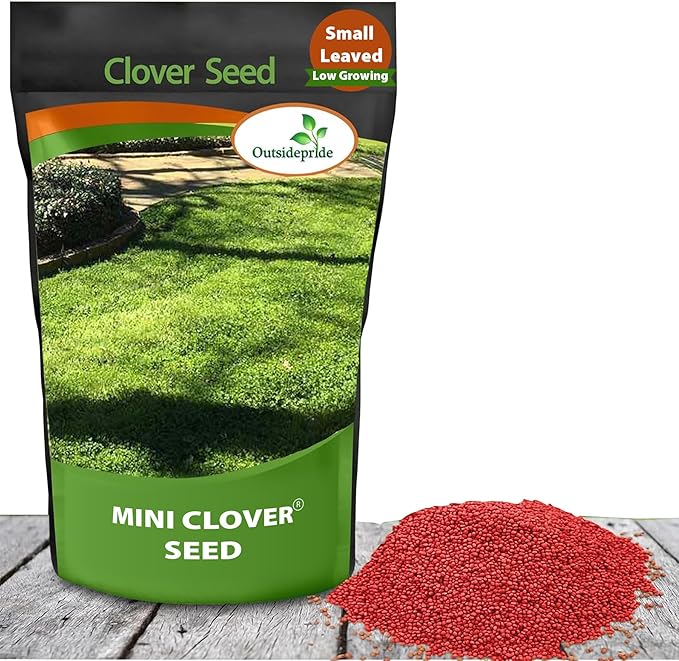 Outsidepride Perennial White MiniClover Seed - 1/4 lb. Dwarf, Small-Leaved, Drought & Wear-Tolerant Micro Clover Seeds for Lawn, Ideal Low-Maintenance & Easy to Grow Ground Cover Seeds for Home Yard