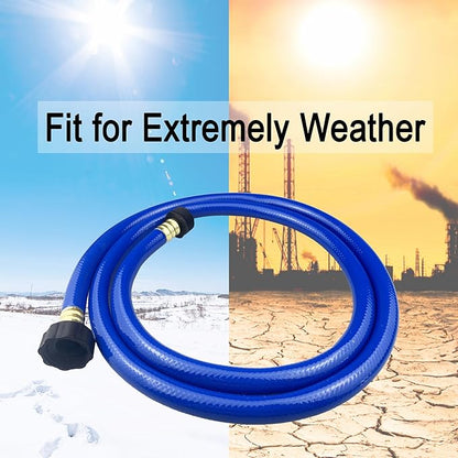 PVC Garden Hose 1/2 Inch, Flexible Water Hose with Male and Female Fittings, No Leaking, Heavy Duty, for Household, Outdoors, Lawns, Patio (25 FT, Blue, Plastic Fittings)